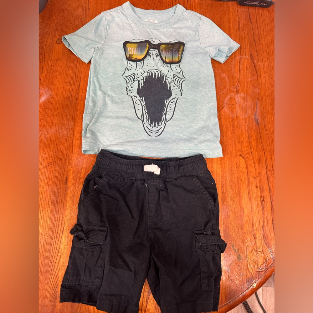 3 for $10! Black shorts with Dino T-shirt set